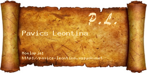 Pavics Leontina névjegykártya